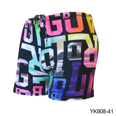 Multicolor Printed Adult Swimming Briefs – Breathable Men's Swim Trunks for Beach, Hot Springs & Drift