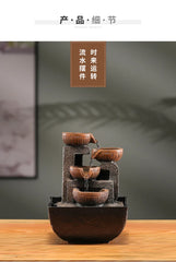 Lucky Automatic Water Flow Ornament - Circulating Water Coffee Table Desktop Decor for Office & Living Room