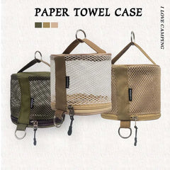 Portable Camping Tissue Case | Roll Paper Storage Bag with Hook | Tent Hanging Napkin Holder