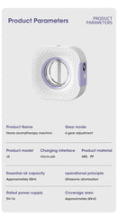 Smart Aroma Diffuser & Air Purifier – Digital Display, USB Rechargeable, 4 Gears, Wall Mount or Tabletop Essential Oil Humidifier