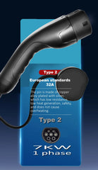 JIGU 7.6KW 32A Type 2 Electric Vehicle Charger – Car Charging Station, 7kW Wallbox EV Charger, WiFi & APP Control (220V, Single Phase)