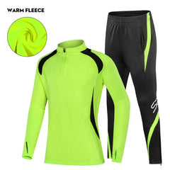 Kids’ Football Tracksuit – Warm Fleece Long Sleeve Soccer Sportswear Set with Sweatshirt & Jogging Jacket for Boys