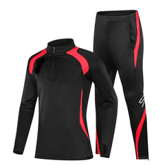 Kids’ Football Tracksuit – Warm Fleece Long Sleeve Soccer Sportswear Set with Sweatshirt & Jogging Jacket for Boys