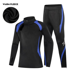 Kids’ Football Tracksuit – Warm Fleece Long Sleeve Soccer Sportswear Set with Sweatshirt & Jogging Jacket for Boys