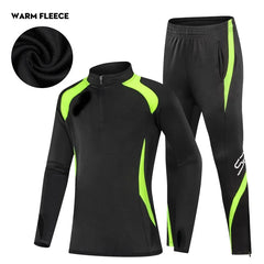 Kids’ Football Tracksuit – Warm Fleece Long Sleeve Soccer Sportswear Set with Sweatshirt & Jogging Jacket for Boys