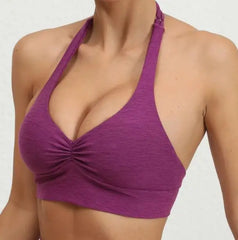 1/2PCS V-Back Halter Sports Bra & Scrunch Legging Set – Squat Proof, Pocket, Lycra Workout Yoga Gym Fitness Suit