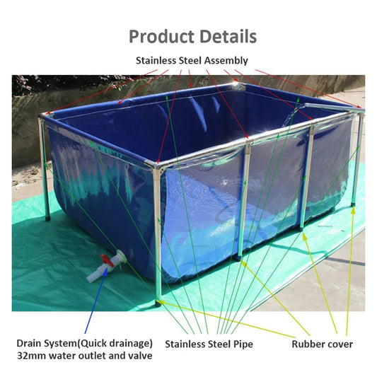 Vokanda Mini Complete Aquarium - 160 Gallon (610L) Betta & Koi Fish Tank, 3.3' x 3.3' x 2'