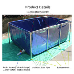 Vokanda Mini Complete Aquarium - 160 Gallon (610L) Betta & Koi Fish Tank, 3.3' x 3.3' x 2'