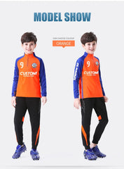 Kids’ Football Tracksuit – Warm Fleece Long Sleeve Soccer Sportswear Set with Sweatshirt & Jogging Jacket for Boys