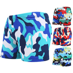 Children's Swimming Trunks – Flat Camo Printed Boys' Shorts | Big Boys' Hot Spring Bathing Suit