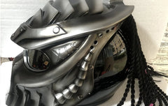 Iron Blood Warrior Predator Motorcycle Helmet – Retro Off-Road Full-Face Helmet for Men | Personalized Design | DOT & ECE Certified