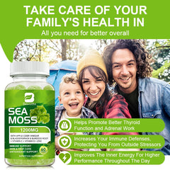 Sea Moss Gummies-Made with Bladderwrack & Burdock Root - Seamoss Supplement for Thyroid, Energy, Immune Support