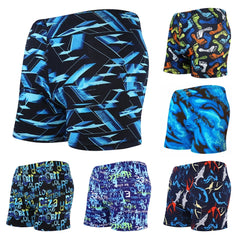 Multicolor Printed Adult Swimming Briefs – Breathable Men's Swim Trunks for Beach, Hot Springs & Drift