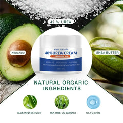 50g Ultra Moisturizing Foot Cream – 40% Urea & Aloe Vera for Softening Cracked Feet & Gentle Exfoliation