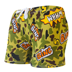 Children's Swimming Trunks – Flat Camo Printed Boys' Shorts | Big Boys' Hot Spring Bathing Suit