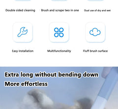 Multifunctional Pet Hair Remover Brush Long Handle Window Cleaning Brush Pet Fur Cleaning Tool Manual Cat Dog Hair Remover Brush