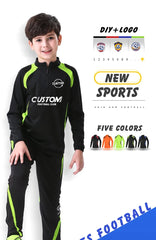 Kids’ Football Tracksuit – Warm Fleece Long Sleeve Soccer Sportswear Set with Sweatshirt & Jogging Jacket for Boys