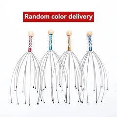 Octopus Head Massager Stainless Steel Engraved Head Relaxer Brain Massage Claw Scalp Scratcher Itch Reliever