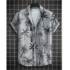 Summer Animal Crane Men's Hawaiian Shirt – 3D Plant & Flower Print Beach Shirt, Plus Size up to 5XL