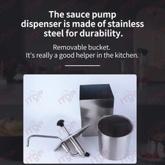 3.6L Stainless Steel Sauce Pump Dispenser | Commercial Kitchen Sauce Station | Ketchup & Black Pepper Sauce Dispenser
