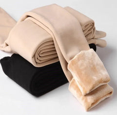 Sexy Women Thermal Leggings Winter Warm Elastic Translucent Pantyhose Female Fleece Thermal High Waist Slim Thicken Tight Pants
