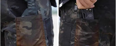 Black Camo Cargo Pants Outdoor Multi-pocket Ripstop Waterproof Trousers Male Autumn Wear-resistant Training Fishing Work Pant