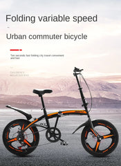 Cooya 20-Inch Folding Bicycle for Men & Women – Ultra Lightweight & Portable, No Installation Required | Adult Variable Speed Bicycle