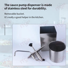 3.6L Stainless Steel Sauce Pump Dispenser | Commercial Kitchen Sauce Station | Ketchup & Black Pepper Sauce Dispenser