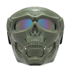 Skull Horror Motorcycle Mask Helmet – Open-Face Off-Road Helmet with Goggles | Cool Sports Riding Skull Mask for Bikers
