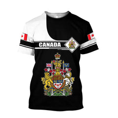 Canada Flag Soldier Camo Skull T-Shirt – 3D Harajuku Print, Fashionable Street Hip-Hop Casual Tee