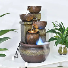 Creative Circulating Water Fountain - Landscape Desktop Lucky Decoration with Rockery & Water Feature