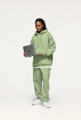 INFLATION 350gsm Thick Velvet Tracksuit – Unisex Solid Color Jogging Suit | 2023 Trendy Matching Fleece Sweatpants & Hoodie Set