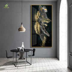 Modern Floral Wall Art – Unique Edge Frame Set Painting for Living Room & Bedroom Decoration