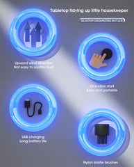 Mini USB Desk Vacuum Cleaner – Handheld Table Sweeper for Dust, Crumbs & Pencil Shavings