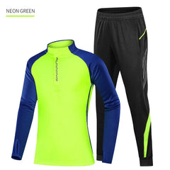 Kids’ Football Tracksuit – Warm Fleece Long Sleeve Soccer Sportswear Set with Sweatshirt & Jogging Jacket for Boys