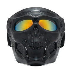 Skull Horror Motorcycle Mask Helmet – Open-Face Off-Road Helmet with Goggles | Cool Sports Riding Skull Mask for Bikers