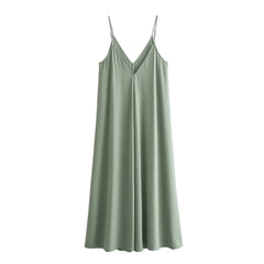 Summer Women's Loose Sleeveless Black Long Dress – Thin Straps, Backless Beach Holiday Maxi Dress