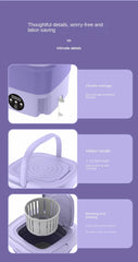 8L Portable Foldable Mini Washing Machine with Spin Dryer – Compact Washer for Socks, Underwear, and Household Laundry