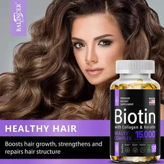 Balincer Biotin + Collagen + Keratin Supplement – 120 Non-GMO Capsules for Hair, Skin & Nail Health