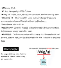 Dukeen 280gsm Oversized Heavyweight T Shirt for Men Summer Short Sleeve Tee 100% Cotton Plain Top Casual Men's Clothing 9.9oz