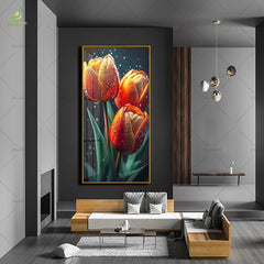 Modern Landscape Paintings – Crystal Porcelain Art Murals for Living Room