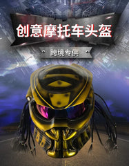 Personalized Full-Cover Predator Helmet – Carbon Fiber Retro Full-Face Motorcycle Helmet | Special-Shaped Design | DOT & ECE Certified