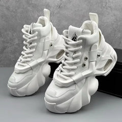Brand Designer Men's Shoes Fashion High Top Platform Sneaker Street Trend Casual Shoes for Men Height Increasing Shoes Tenis2024