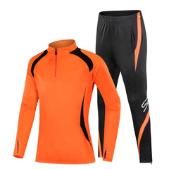 Kids’ Football Tracksuit – Warm Fleece Long Sleeve Soccer Sportswear Set with Sweatshirt & Jogging Jacket for Boys