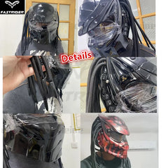Personalized Full-Cover Predator Helmet – Carbon Fiber Retro Full-Face Motorcycle Helmet | Special-Shaped Design | DOT & ECE Certified