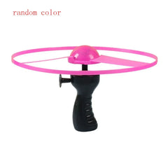 Kids LED Luminous Flying Disc – Pull String UFO Propeller Toy for Outdoor Fun & Sports