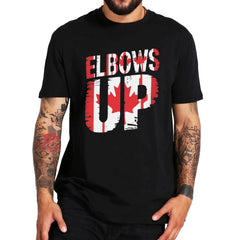 Elbows Up Canada" T-Shirt – Retro Canada Not the 51st State, Proud Canadian Gift, 100% Cotton Unisex Tee