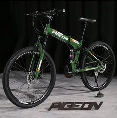 Foldable Mountain Bike for Men & Teens – Dual Shock Absorption, 21-Speed, Road & Off-Road Bicycle for Students & Adults