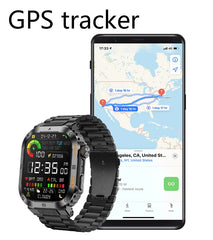 New GPS Rugged Military Smart Watch Men Sports Watches IP68 Waterproof 2.01'' AI Voice Bluetooth Call Smartwatch For Android IOS