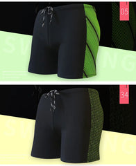 Summer Adult Swimming Trunks – Men's Printed Swim Shorts | Elastic Boxer Swimwear for Beach, Surf & Bathing Suit